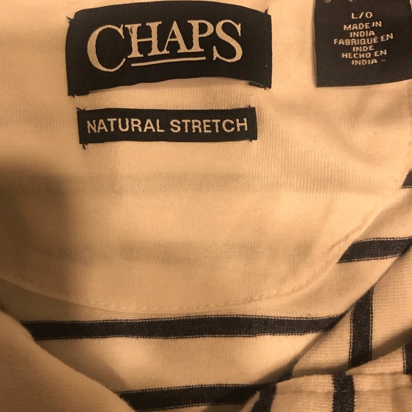 NWT Men’s CHAPS black stripped POLO - Picture 5 of 9